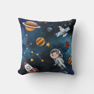 Outer Space Add Your Name Modern Throw Pillow