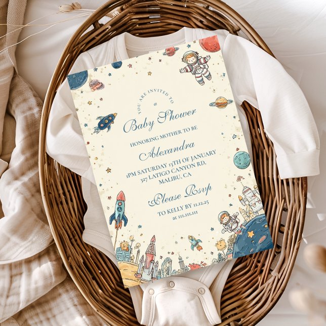 Outer Space Adventure Baby Shower Invitation (Creator Uploaded)