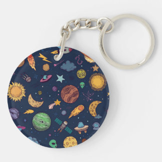 Outer Space Adventure – Fun Double-Sided  Keychain