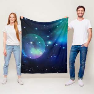 Outer Space and Stars  Fleece Blanket