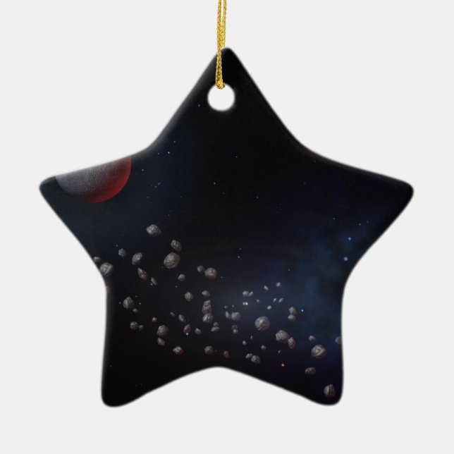 Outer Space Asteroids & Planets Ceramic Ornament (Front)