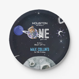 Outer Space Astronaut 1st Birthday Paper Plate