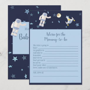 Outer Space Astronaut Advice For Mommy Baby Game Invitation