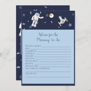 Outer Space Astronaut Advice For Mommy Baby Game Invitation