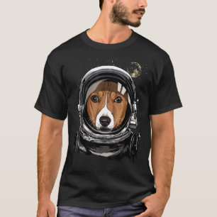 Outer Space Astronaut African Basenji Dog Face Ast T-Shirt
