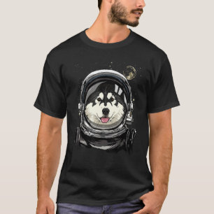 Outer Space Astronaut Alaskan Malamute Dog Galaxy T-Shirt