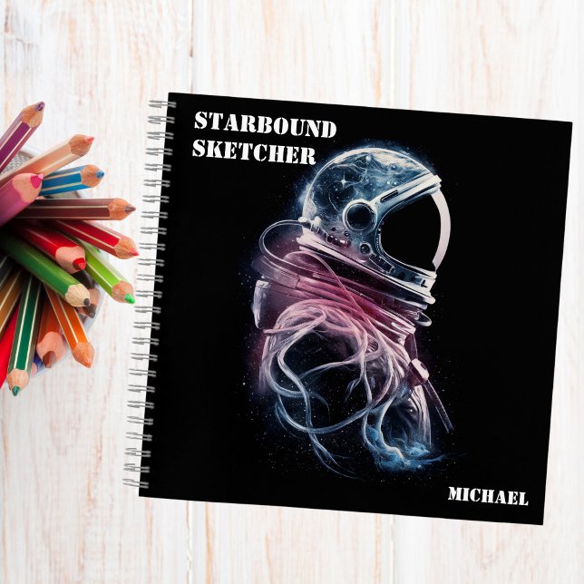 Outer Space Astronaut, Astronomy,Custom Sketchbook Notebook (Creator Uploaded)