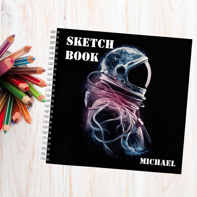 Outer Space Astronaut, Astronomy,Custom Sketchbook Notebook (Creator Uploaded)
