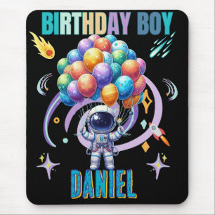 Outer Space Astronaut Birthday Boy Mouse Pad