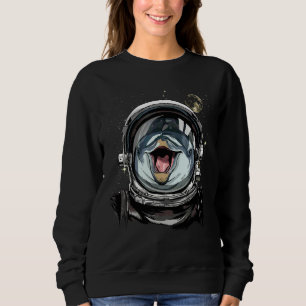 Outer Space Astronaut Dolphin Sea Life Galaxy Mari Sweatshirt