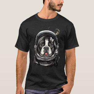 Outer Space Astronaut French Bulldog Frenchie Dog  T-Shirt
