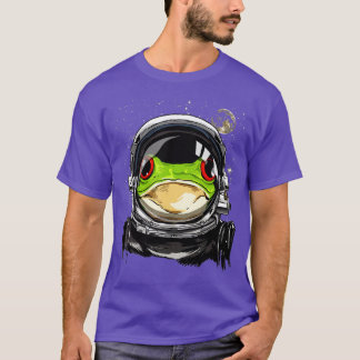 Outer Space Astronaut Frog Animal Face Frog Lover T-Shirt