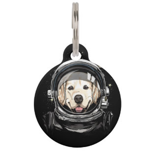 Outer Space Astronaut Golden Retriever Lover Pet D Pet Tag