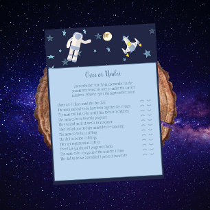 Outer Space Astronaut Over or Under Baby Game Invitation