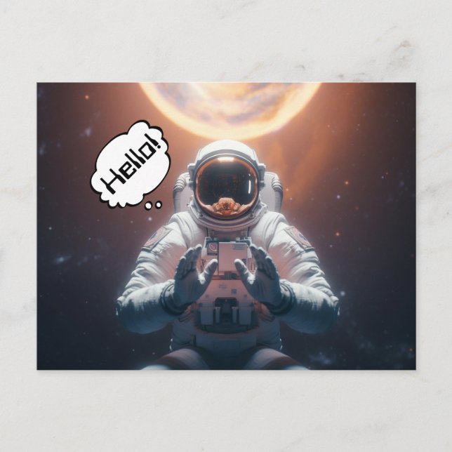 Outer Space Astronaut Postcard (Front)