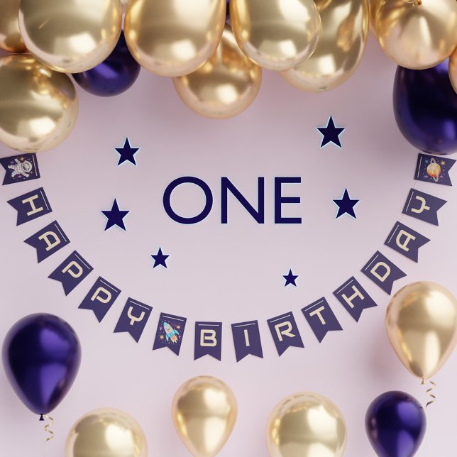 Outer Space Astronaut Rocket & Planet Birthday Bunting Flags (Outer Space Astronaut Rocket & Planet Birthday Bunting Flags)