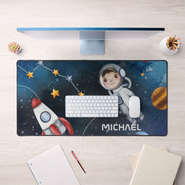 Outer Space Astronaut Shuttle Personalized Desk Mat (Office 1)