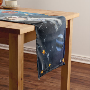 Outer Space Astronaut Shuttle Short Table Runner