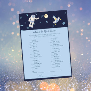 Outer Space Astronaut What's In Your Purse Game Invitation