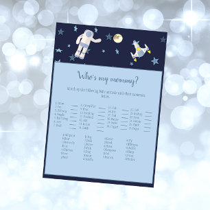 Outer Space Astronaut Who's My Mommy Baby Game Invitation