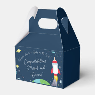 Outer Space Baby Shower Bottle Rocket Spaceship Favor Box