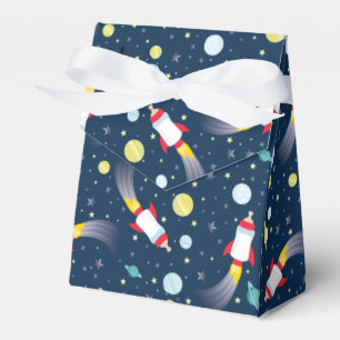 Outer Space Baby Shower Bottle Rocket Spaceship Favor Box