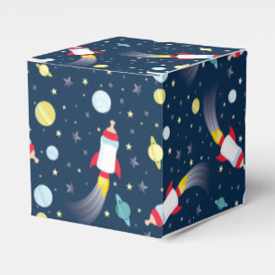 Outer Space Baby Shower Bottle Rocket Spaceship Favor Box