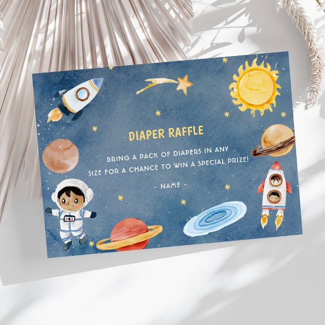 Outer Space Baby Shower Diaper Raffle Enclosure Card (Creator Uploaded)