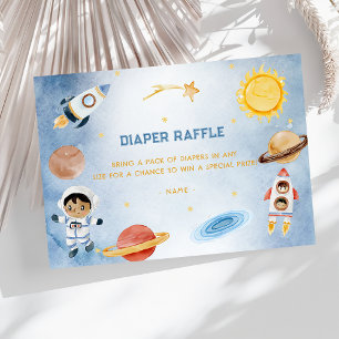 Outer Space Baby Shower Diaper Raffle Enclosure Card