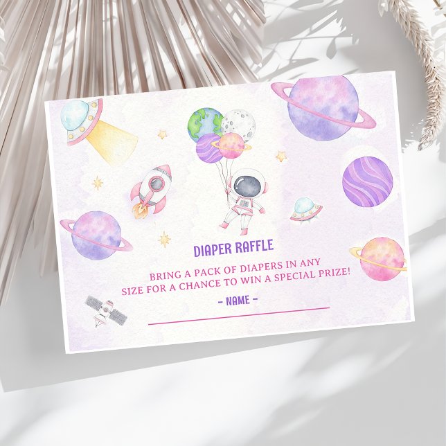 Outer Space Baby Shower Diaper Raffle Ticket  Enclosure Card (Creator Uploaded)