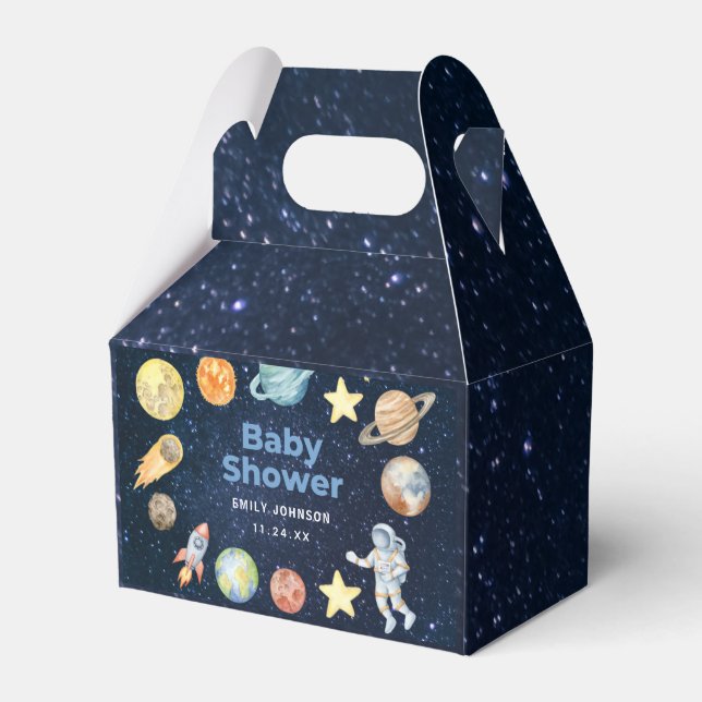 Outer Space Baby shower Favor Box (Front Side)