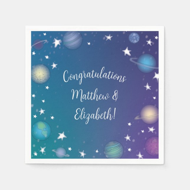 Outer Space Baby Shower Galaxy Napkin (Front)