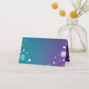 Outer Space Baby Shower Galaxy Place Card