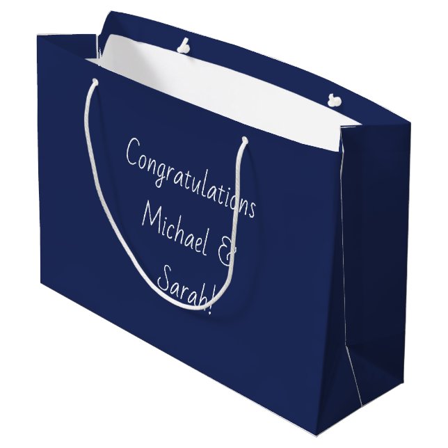 Outer Space Baby Shower Galaxy Universe Stars Large Gift Bag (Back Angled)