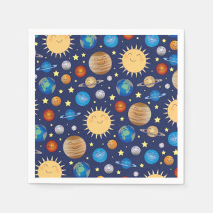 Outer Space Baby Shower Galaxy Universe Stars Napkin