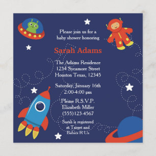 Outer Space Baby Shower Invitation