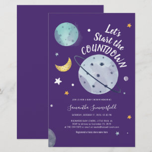 Outer Space Baby Shower Invitation Stationery