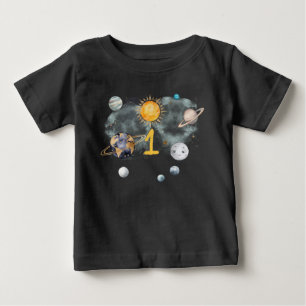 Outer Space Birthday Galaxy Sun Moon Stars Planets Baby T-Shirt
