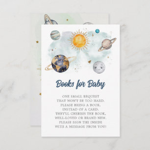 Outer Space Birthday Galaxy Sun Moon Stars Planets Enclosure Card
