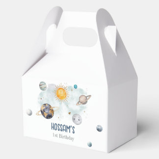 Outer Space Birthday Galaxy Sun Moon Stars Planets Favor Box
