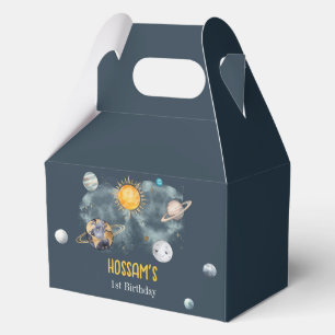 Outer Space Birthday Galaxy Sun Moon Stars Planets Favor Box