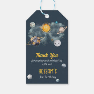 Outer Space Birthday Galaxy Sun Moon Stars Planets Gift Tags