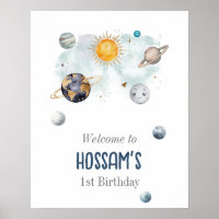 Outer Space Birthday Galaxy Sun Moon Stars Planets