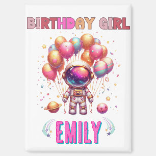 Outer Space Birthday Girl Flight Crew Magnet