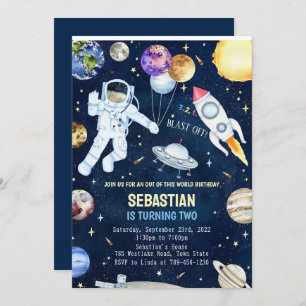 Outer Space Birthday Invitation