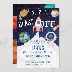 Outer Space Birthday Invitation
