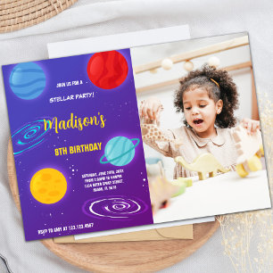 Outer Space Birthday Invitation with Photo