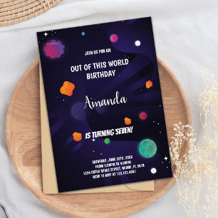 Outer Space Birthday Invitations
