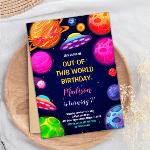 Outer Space Birthday Invitations