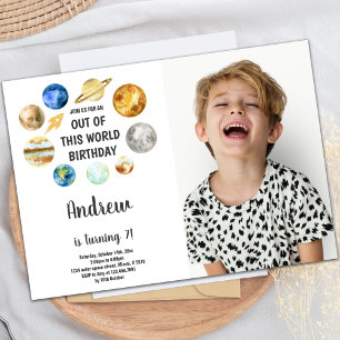 Outer Space Birthday Invitations with photo